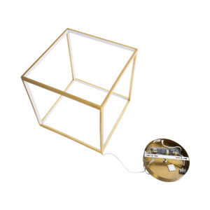 GloboStar® KIBOO 60930 Κρεμαστό Φωτιστικό Οροφής Design LED CCT 36W 4150lm 360° AC 220-240V – Εναλλαγή Φωτισμού μέσω Τηλεχειριστηρίου All In One Ψυχρό 6000k+Φυσικό 4500k+Θερμό 2700k Dimmable Μ40 x Π40 x Υ40cm – Χρυσό Πλατίνα – 3 Years Warranty