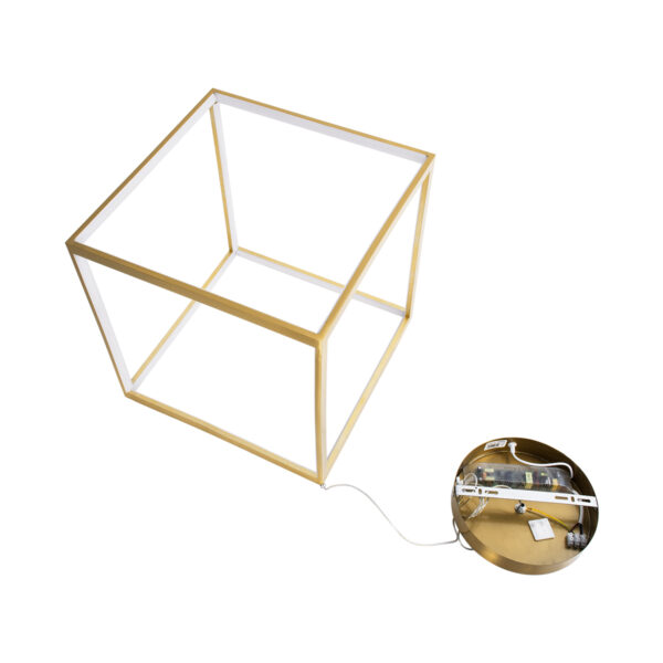 GloboStar® KIBOO 60930 Κρεμαστό Φωτιστικό Οροφής Design LED CCT 36W 4150lm 360° AC 220-240V – Εναλλαγή Φωτισμού μέσω Τηλεχειριστηρίου All In One Ψυχρό 6000k+Φυσικό 4500k+Θερμό 2700k Dimmable Μ40 x Π40 x Υ40cm – Χρυσό Πλατίνα – 3 Years Warranty
