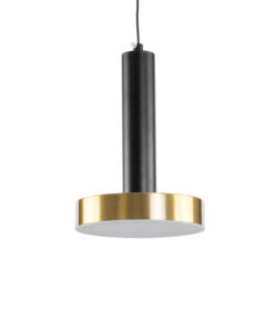 GLOBOSTAR® ZANE 60933 Κρεμαστό Φωτιστικό Design LED CCT 18W 2016lm 120° AC 220-240V IP20 – Εναλλαγή Φωτισμού μέσω Τηλεχειριστηρίου All In One Ψυχρό 6000k+Φυσικό 4500k+Θερμό 2700k Dimmable – Φ15 x Υ18cm – Μαύρο & Χρυσό – 3 Χρόνια Εγγύηση