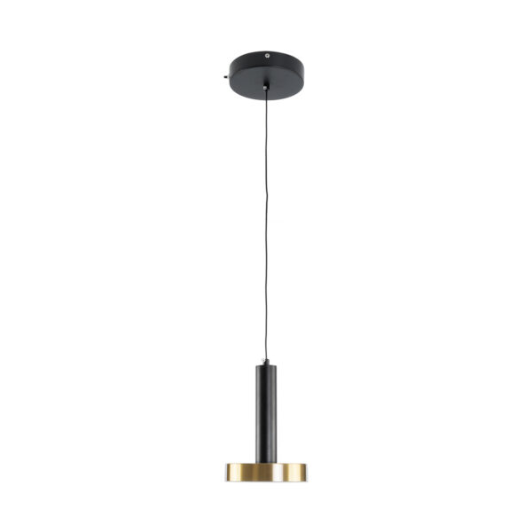 GLOBOSTAR® ZANE 60933 Κρεμαστό Φωτιστικό Design LED CCT 18W 2016lm 120° AC 220-240V IP20 – Εναλλαγή Φωτισμού μέσω Τηλεχειριστηρίου All In One Ψυχρό 6000k+Φυσικό 4500k+Θερμό 2700k Dimmable – Φ15 x Υ18cm – Μαύρο & Χρυσό – 3 Χρόνια Εγγύηση