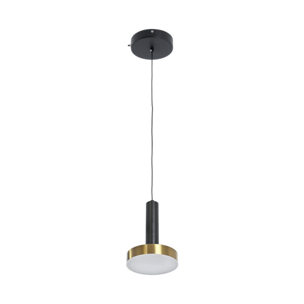 GLOBOSTAR® ZANE 60933 Κρεμαστό Φωτιστικό Design LED CCT 18W 2016lm 120° AC 220-240V IP20 – Εναλλαγή Φωτισμού μέσω Τηλεχειριστηρίου All In One Ψυχρό 6000k+Φυσικό 4500k+Θερμό 2700k Dimmable – Φ15 x Υ18cm – Μαύρο & Χρυσό – 3 Χρόνια Εγγύηση