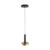 GLOBOSTAR® ZANE 60933 Κρεμαστό Φωτιστικό Design LED CCT 18W 2016lm 120° AC 220-240V IP20 – Εναλλαγή Φωτισμού μέσω Τηλεχειριστηρίου All In One Ψυχρό 6000k+Φυσικό 4500k+Θερμό 2700k Dimmable – Φ15 x Υ18cm – Μαύρο & Χρυσό – 3 Χρόνια Εγγύηση