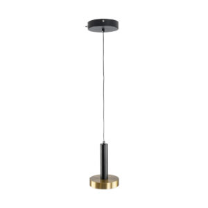 GLOBOSTAR® ZANE 60933 Κρεμαστό Φωτιστικό Design LED CCT 18W 2016lm 120° AC 220-240V IP20 – Εναλλαγή Φωτισμού μέσω Τηλεχειριστηρίου All In One Ψυχρό 6000k+Φυσικό 4500k+Θερμό 2700k Dimmable – Φ15 x Υ18cm – Μαύρο & Χρυσό – 3 Χρόνια Εγγύηση