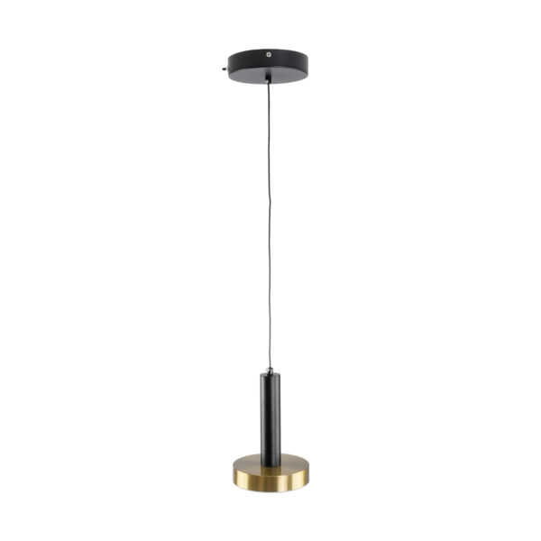 GLOBOSTAR® ZANE 60933 Κρεμαστό Φωτιστικό Design LED CCT 18W 2016lm 120° AC 220-240V IP20 – Εναλλαγή Φωτισμού μέσω Τηλεχειριστηρίου All In One Ψυχρό 6000k+Φυσικό 4500k+Θερμό 2700k Dimmable – Φ15 x Υ18cm – Μαύρο & Χρυσό – 3 Χρόνια Εγγύηση