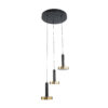 GLOBOSTAR® ZANE 60934 Κρεμαστό Φωτιστικό Design LED CCT 54W 6048lm 120° AC 220-240V IP20 – Εναλλαγή Φωτισμού μέσω Τηλεχειριστηρίου All In One Ψυχρό 6000k+Φυσικό 4500k+Θερμό 2700k Dimmable – Φ60 x Υ18cm – Μαύρο & Χρυσό – 3 Χρόνια Εγγύηση