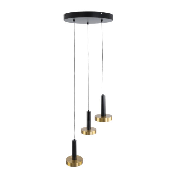 GLOBOSTAR® ZANE 60934 Κρεμαστό Φωτιστικό Design LED CCT 54W 6048lm 120° AC 220-240V IP20 – Εναλλαγή Φωτισμού μέσω Τηλεχειριστηρίου All In One Ψυχρό 6000k+Φυσικό 4500k+Θερμό 2700k Dimmable – Φ60 x Υ18cm – Μαύρο & Χρυσό – 3 Χρόνια Εγγύηση