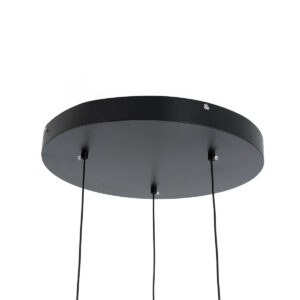 GLOBOSTAR® ZANE 60934 Κρεμαστό Φωτιστικό Design LED CCT 54W 6048lm 120° AC 220-240V IP20 – Εναλλαγή Φωτισμού μέσω Τηλεχειριστηρίου All In One Ψυχρό 6000k+Φυσικό 4500k+Θερμό 2700k Dimmable – Φ60 x Υ18cm – Μαύρο & Χρυσό – 3 Χρόνια Εγγύηση