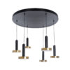 GLOBOSTAR® ZANE 60935 Κρεμαστό Φωτιστικό Design LED CCT 100W 11200lm 120° AC 220-240V IP20 – Εναλλαγή Φωτισμού μέσω Τηλεχειριστηρίου All In One Ψυχρό 6000k+Φυσικό 4500k+Θερμό 2700k Dimmable – Φ100 x Υ18cm – Μαύρο & Χρυσό – 3 Χρόνια Εγγύηση