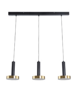 GLOBOSTAR® ZANE 60936 Κρεμαστό Φωτιστικό Design LED CCT 54W 6048lm 120° AC 220-240V IP20 – Εναλλαγή Φωτισμού μέσω Τηλεχειριστηρίου All In One Ψυχρό 6000k+Φυσικό 4500k+Θερμό 2700k Dimmable – Μ80 x Π15 x Υ18cm – Μαύρο & Χρυσό – 3 Χρόνια Εγγύηση