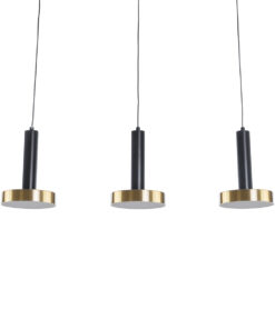 GLOBOSTAR® ZANE 60936 Κρεμαστό Φωτιστικό Design LED CCT 54W 6048lm 120° AC 220-240V IP20 – Εναλλαγή Φωτισμού μέσω Τηλεχειριστηρίου All In One Ψυχρό 6000k+Φυσικό 4500k+Θερμό 2700k Dimmable – Μ80 x Π15 x Υ18cm – Μαύρο & Χρυσό – 3 Χρόνια Εγγύηση