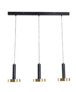 GLOBOSTAR® ZANE 60936 Κρεμαστό Φωτιστικό Design LED CCT 54W 6048lm 120° AC 220-240V IP20 – Εναλλαγή Φωτισμού μέσω Τηλεχειριστηρίου All In One Ψυχρό 6000k+Φυσικό 4500k+Θερμό 2700k Dimmable – Μ80 x Π15 x Υ18cm – Μαύρο & Χρυσό – 3 Χρόνια Εγγύηση