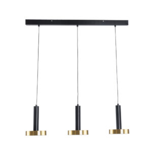 GLOBOSTAR® ZANE 60936 Κρεμαστό Φωτιστικό Design LED CCT 54W 6048lm 120° AC 220-240V IP20 – Εναλλαγή Φωτισμού μέσω Τηλεχειριστηρίου All In One Ψυχρό 6000k+Φυσικό 4500k+Θερμό 2700k Dimmable – Μ80 x Π15 x Υ18cm – Μαύρο & Χρυσό – 3 Χρόνια Εγγύηση