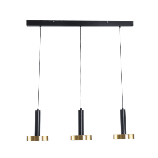 GLOBOSTAR® ZANE 60936 Κρεμαστό Φωτιστικό Design LED CCT 54W 6048lm 120° AC 220-240V IP20 – Εναλλαγή Φωτισμού μέσω Τηλεχειριστηρίου All In One Ψυχρό 6000k+Φυσικό 4500k+Θερμό 2700k Dimmable – Μ80 x Π15 x Υ18cm – Μαύρο & Χρυσό – 3 Χρόνια Εγγύηση