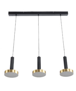 GLOBOSTAR® ZANE 60936 Κρεμαστό Φωτιστικό Design LED CCT 54W 6048lm 120° AC 220-240V IP20 – Εναλλαγή Φωτισμού μέσω Τηλεχειριστηρίου All In One Ψυχρό 6000k+Φυσικό 4500k+Θερμό 2700k Dimmable – Μ80 x Π15 x Υ18cm – Μαύρο & Χρυσό – 3 Χρόνια Εγγύηση