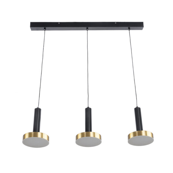 GLOBOSTAR® ZANE 60936 Κρεμαστό Φωτιστικό Design LED CCT 54W 6048lm 120° AC 220-240V IP20 – Εναλλαγή Φωτισμού μέσω Τηλεχειριστηρίου All In One Ψυχρό 6000k+Φυσικό 4500k+Θερμό 2700k Dimmable – Μ80 x Π15 x Υ18cm – Μαύρο & Χρυσό – 3 Χρόνια Εγγύηση