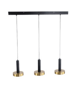 GLOBOSTAR® ZANE 60936 Κρεμαστό Φωτιστικό Design LED CCT 54W 6048lm 120° AC 220-240V IP20 – Εναλλαγή Φωτισμού μέσω Τηλεχειριστηρίου All In One Ψυχρό 6000k+Φυσικό 4500k+Θερμό 2700k Dimmable – Μ80 x Π15 x Υ18cm – Μαύρο & Χρυσό – 3 Χρόνια Εγγύηση