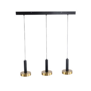 GLOBOSTAR® ZANE 60936 Κρεμαστό Φωτιστικό Design LED CCT 54W 6048lm 120° AC 220-240V IP20 – Εναλλαγή Φωτισμού μέσω Τηλεχειριστηρίου All In One Ψυχρό 6000k+Φυσικό 4500k+Θερμό 2700k Dimmable – Μ80 x Π15 x Υ18cm – Μαύρο & Χρυσό – 3 Χρόνια Εγγύηση