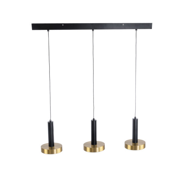 GLOBOSTAR® ZANE 60936 Κρεμαστό Φωτιστικό Design LED CCT 54W 6048lm 120° AC 220-240V IP20 – Εναλλαγή Φωτισμού μέσω Τηλεχειριστηρίου All In One Ψυχρό 6000k+Φυσικό 4500k+Θερμό 2700k Dimmable – Μ80 x Π15 x Υ18cm – Μαύρο & Χρυσό – 3 Χρόνια Εγγύηση