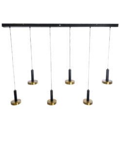 GLOBOSTAR® ZANE 60937 Κρεμαστό Φωτιστικό Design LED CCT 100W 11200lm 120° AC 220-240V IP20 – Εναλλαγή Φωτισμού μέσω Τηλεχειριστηρίου All In One Ψυχρό 6000k+Φυσικό 4500k+Θερμό 2700k Dimmable – Μ160 x Π15 x Υ18cm – Μαύρο & Χρυσό – 3 Χρόνια Εγγύηση