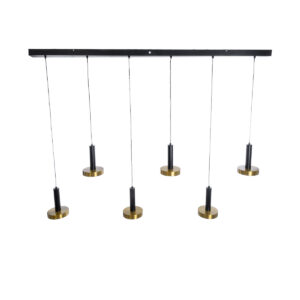 GLOBOSTAR® ZANE 60937 Κρεμαστό Φωτιστικό Design LED CCT 100W 11200lm 120° AC 220-240V IP20 – Εναλλαγή Φωτισμού μέσω Τηλεχειριστηρίου All In One Ψυχρό 6000k+Φυσικό 4500k+Θερμό 2700k Dimmable – Μ160 x Π15 x Υ18cm – Μαύρο & Χρυσό – 3 Χρόνια Εγγύηση