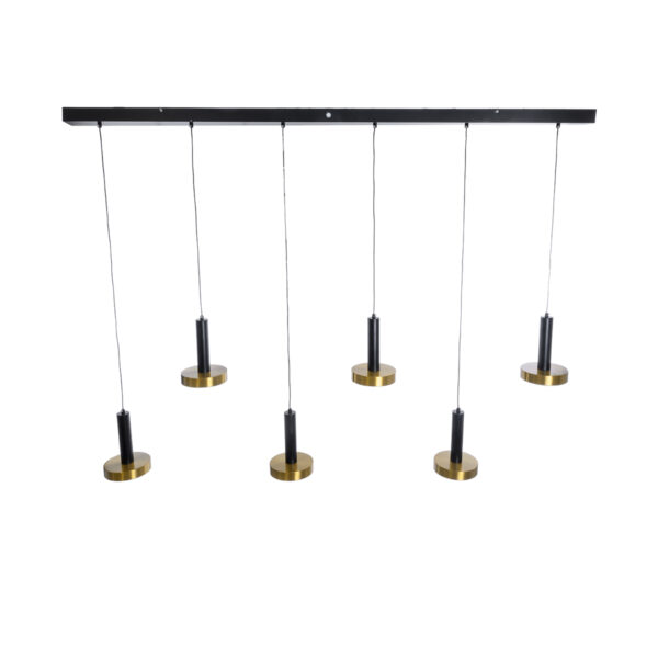 GLOBOSTAR® ZANE 60937 Κρεμαστό Φωτιστικό Design LED CCT 100W 11200lm 120° AC 220-240V IP20 – Εναλλαγή Φωτισμού μέσω Τηλεχειριστηρίου All In One Ψυχρό 6000k+Φυσικό 4500k+Θερμό 2700k Dimmable – Μ160 x Π15 x Υ18cm – Μαύρο & Χρυσό – 3 Χρόνια Εγγύηση