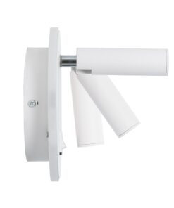 GloboStar® LADY-R 60939 Μοντέρνο Φωτιστικό Τοίχου – Απλίκα Ξενοδοχείου Bed Side LED 6W 600lm 36° & 360° AC 220-240V – Reading Light & Κρυφός Φωτισμός – Φορτιστής USB 3A – Φ15 x Υ7cm – Φυσικό Λευκό 4500K – Λευκό – 3 Χρόνια Εγγύηση
