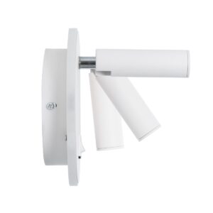 GloboStar® LADY-R 60939 Μοντέρνο Φωτιστικό Τοίχου – Απλίκα Ξενοδοχείου Bed Side LED 6W 600lm 36° & 360° AC 220-240V – Reading Light & Κρυφός Φωτισμός – Φορτιστής USB 3A – Φ15 x Υ7cm – Φυσικό Λευκό 4500K – Λευκό – 3 Χρόνια Εγγύηση
