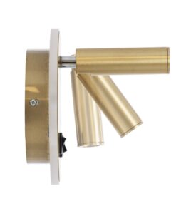 GloboStar® LADY-R 60940 Μοντέρνο Φωτιστικό Τοίχου – Απλίκα Ξενοδοχείου Bed Side LED 6W 600lm 36° & 360° AC 220-240V – Reading Light & 360° Κρυφός Φωτισμός – Φορτιστής USB 3A – Μ10.5 x Π10 x Υ18.5cm – Φυσικό Λευκό 4500K – Χρυσό Βούρτσας