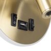 GloboStar® LADY-R 60940 Μοντέρνο Φωτιστικό Τοίχου – Απλίκα Ξενοδοχείου Bed Side LED 6W 600lm 36° & 360° AC 220-240V – Reading Light & 360° Κρυφός Φωτισμός – Φορτιστής USB 3A – Μ10.5 x Π10 x Υ18.5cm – Φυσικό Λευκό 4500K – Χρυσό Βούρτσας