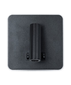 GloboStar® LADY-S 60943 Μοντέρνο Φωτιστικό Τοίχου – Απλίκα Ξενοδοχείου Bed Side LED 6W 600lm 36° & 360° AC 220-240V – Reading Light & Κρυφός Φωτισμός – Φορτιστής USB 3A – Μ15 x Π15 x Υ7cm – Φυσικό Λευκό 4500K – Μαύρο – 3 Χρόνια Εγγύηση