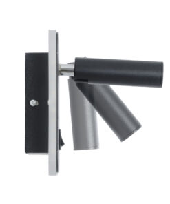 GloboStar® LADY-S 60943 Μοντέρνο Φωτιστικό Τοίχου – Απλίκα Ξενοδοχείου Bed Side LED 6W 600lm 36° & 360° AC 220-240V – Reading Light & Κρυφός Φωτισμός – Φορτιστής USB 3A – Μ15 x Π15 x Υ7cm – Φυσικό Λευκό 4500K – Μαύρο – 3 Χρόνια Εγγύηση