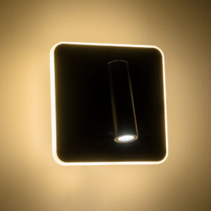 GloboStar® LADY-S 60943 Μοντέρνο Φωτιστικό Τοίχου – Απλίκα Ξενοδοχείου Bed Side LED 6W 600lm 36° & 360° AC 220-240V – Reading Light & Κρυφός Φωτισμός – Φορτιστής USB 3A – Μ15 x Π15 x Υ7cm – Φυσικό Λευκό 4500K – Μαύρο – 3 Χρόνια Εγγύηση