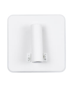 GloboStar® LADY-S 60943 Μοντέρνο Φωτιστικό Τοίχου – Απλίκα Ξενοδοχείου Bed Side LED 6W 600lm 36° & 360° AC 220-240V – Reading Light & Κρυφός Φωτισμός – Φορτιστής USB 3A – Μ15 x Π15 x Υ7cm – Φυσικό Λευκό 4500K – Λευκό – 3 Χρόνια Εγγύηση