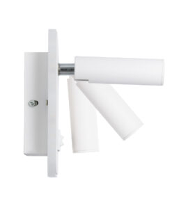 GloboStar® LADY-S 60943 Μοντέρνο Φωτιστικό Τοίχου – Απλίκα Ξενοδοχείου Bed Side LED 6W 600lm 36° & 360° AC 220-240V – Reading Light & Κρυφός Φωτισμός – Φορτιστής USB 3A – Μ15 x Π15 x Υ7cm – Φυσικό Λευκό 4500K – Λευκό – 3 Χρόνια Εγγύηση