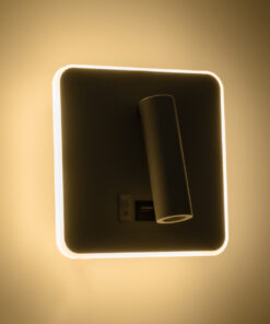 GloboStar® LADY-S 60943 Μοντέρνο Φωτιστικό Τοίχου – Απλίκα Ξενοδοχείου Bed Side LED 6W 600lm 36° & 360° AC 220-240V – Reading Light & Κρυφός Φωτισμός – Φορτιστής USB 3A – Μ15 x Π15 x Υ7cm – Φυσικό Λευκό 4500K – Λευκό – 3 Χρόνια Εγγύηση