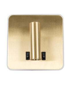 GloboStar® LADY-S 60943 Μοντέρνο Φωτιστικό Τοίχου – Απλίκα Ξενοδοχείου Bed Side LED 6W 600lm 36° & 360° AC 220-240V – Reading Light & Κρυφός Φωτισμός – Φορτιστής USB 3A – Μ15 x Π15 x Υ7cm – Φυσικό Λευκό 4500K – Χρυσό Βούρτσας- 3 Χρόνια Εγγύηση
