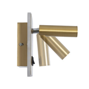 GloboStar® LADY-S 60943 Μοντέρνο Φωτιστικό Τοίχου – Απλίκα Ξενοδοχείου Bed Side LED 6W 600lm 36° & 360° AC 220-240V – Reading Light & Κρυφός Φωτισμός – Φορτιστής USB 3A – Μ15 x Π15 x Υ7cm – Φυσικό Λευκό 4500K – Χρυσό Βούρτσας- 3 Χρόνια Εγγύηση