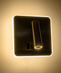 GloboStar® LADY-S 60943 Μοντέρνο Φωτιστικό Τοίχου – Απλίκα Ξενοδοχείου Bed Side LED 6W 600lm 36° & 360° AC 220-240V – Reading Light & Κρυφός Φωτισμός – Φορτιστής USB 3A – Μ15 x Π15 x Υ7cm – Φυσικό Λευκό 4500K – Χρυσό Βούρτσας- 3 Χρόνια Εγγύηση