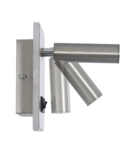 GloboStar® LADY-S 60943 Μοντέρνο Φωτιστικό Τοίχου – Απλίκα Ξενοδοχείου Bed Side LED 6W 600lm 36° & 360° AC 220-240V – Reading Light & Κρυφός Φωτισμός – Φορτιστής USB 3A – Μ15 x Π15 x Υ7cm – Φυσικό Λευκό 4500K – Νίκελ Βούρτσας- 3 Χρόνια Εγγύηση