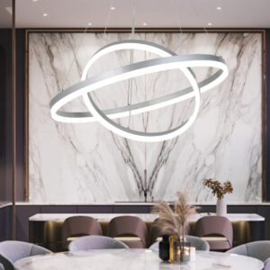 InLight Κρεμαστό φωτιστικό LED 58W 3CCT (by switch on base) D:60cm (6095-B-Silver)