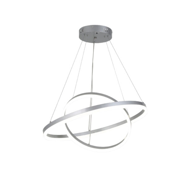 InLight Κρεμαστό φωτιστικό LED 58W 3CCT (by switch on base) D:60cm (6095-B-Silver)