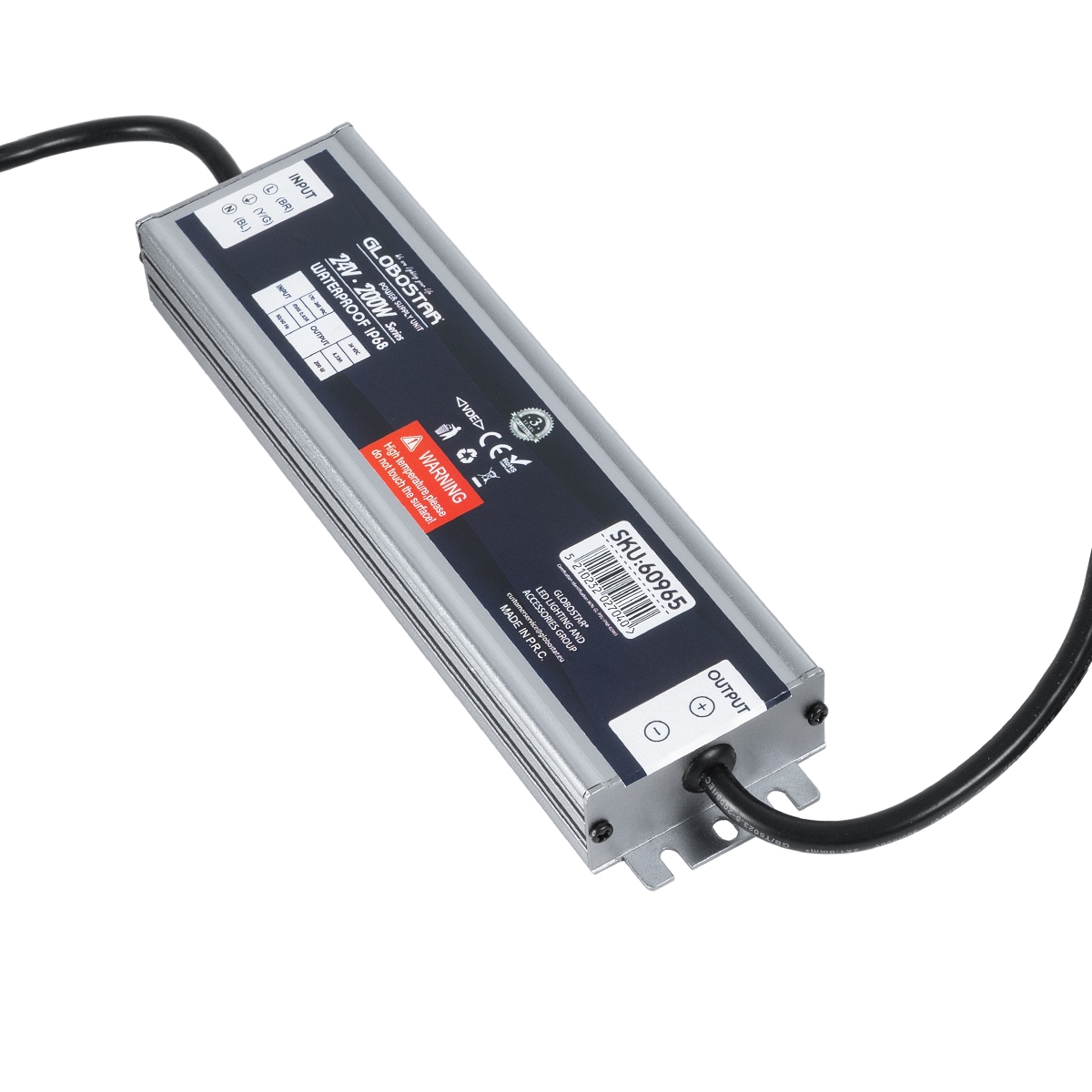 GloboStar® 60965 Αδιάβροχο Τροφοδοτικό SELV για Προϊόντα Φωτισμού LED 200W 8.33A – AC 220-240V σε DC 24V με 1.2m VDE Καλώδιο Παροχής & Εξόδου Τροφοδοσίας – Αδιάβροχο IP68 – M21.5 x W5.5 x H2.5cm – 3 Χρόνια Εγγύηση
