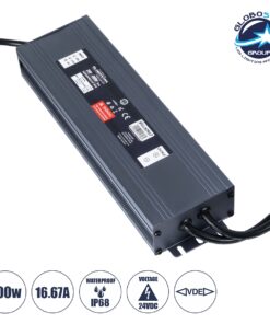 GloboStar® 60967 Αδιάβροχο Τροφοδοτικό SELV για Προϊόντα Φωτισμού LED 400W 16.67A – AC 220-240V σε DC 24V με 1.2m VDE Καλώδιο Παροχής & Εξόδου Τροφοδοσίας – Αδιάβροχο IP68 – M25.5 x W7.5 x H4cm – 3 Χρόνια Εγγύηση