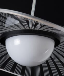 GloboStar® ACRYLICA 60974 Κρεμαστό Φωτιστικό Οροφής Design LED CCT 20W 2240lm 360° AC 220-240V – Εναλλαγή Φωτισμού μέσω Διακόπτη On/Off All In One Ψυχρό 6000k+Φυσικό 4500k+Θερμό 2700k Φ40cm – Μαύρο με Διάφανο Laser Designed Plexiglass – 3 Years Warranty