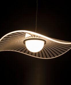 GloboStar® ACRYLICA 60974 Κρεμαστό Φωτιστικό Οροφής Design LED CCT 20W 2240lm 360° AC 220-240V – Εναλλαγή Φωτισμού μέσω Διακόπτη On/Off All In One Ψυχρό 6000k+Φυσικό 4500k+Θερμό 2700k Φ40cm – Μαύρο με Διάφανο Laser Designed Plexiglass – 3 Years Warranty