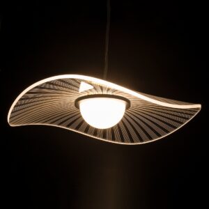 GloboStar® ACRYLICA 60974 Κρεμαστό Φωτιστικό Οροφής Design LED CCT 20W 2240lm 360° AC 220-240V – Εναλλαγή Φωτισμού μέσω Διακόπτη On/Off All In One Ψυχρό 6000k+Φυσικό 4500k+Θερμό 2700k Φ40cm – Μαύρο με Διάφανο Laser Designed Plexiglass – 3 Years Warranty