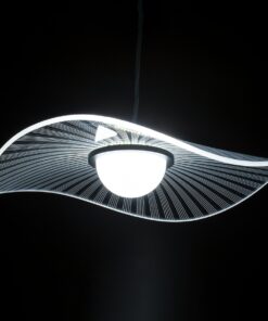 GloboStar® ACRYLICA 60974 Κρεμαστό Φωτιστικό Οροφής Design LED CCT 20W 2240lm 360° AC 220-240V – Εναλλαγή Φωτισμού μέσω Διακόπτη On/Off All In One Ψυχρό 6000k+Φυσικό 4500k+Θερμό 2700k Φ40cm – Μαύρο με Διάφανο Laser Designed Plexiglass – 3 Years Warranty