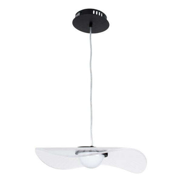 GloboStar® ACRYLICA 60974 Κρεμαστό Φωτιστικό Οροφής Design LED CCT 20W 2240lm 360° AC 220-240V – Εναλλαγή Φωτισμού μέσω Διακόπτη On/Off All In One Ψυχρό 6000k+Φυσικό 4500k+Θερμό 2700k Φ40cm – Μαύρο με Διάφανο Laser Designed Plexiglass – 3 Years Warranty