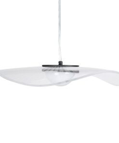 GloboStar® ACRYLICA 60974 Κρεμαστό Φωτιστικό Οροφής Design LED CCT 20W 2240lm 360° AC 220-240V – Εναλλαγή Φωτισμού μέσω Διακόπτη On/Off All In One Ψυχρό 6000k+Φυσικό 4500k+Θερμό 2700k Φ40cm – Μαύρο με Διάφανο Laser Designed Plexiglass – 3 Years Warranty