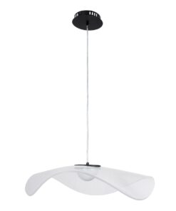 GloboStar® ACRYLICA 60975 Κρεμαστό Φωτιστικό Οροφής Design LED CCT 20W 2240lm 360° AC 220-240V – Εναλλαγή Φωτισμού μέσω Διακόπτη On/Off All In One Ψυχρό 6000k+Φυσικό 4500k+Θερμό 2700k Φ60cm – Μαύρο με Διάφανο Laser Designed Plexiglass – 3 Years Warranty